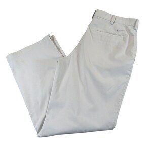 Nike Mens Golf Pants 34 x‎ 30 White Pintriped Stretch Polyester Spandex Dri FIT